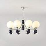 Regal Orb Curated Mouth-Blown Frosted Glass Chan – illuminated warm ambiance setting