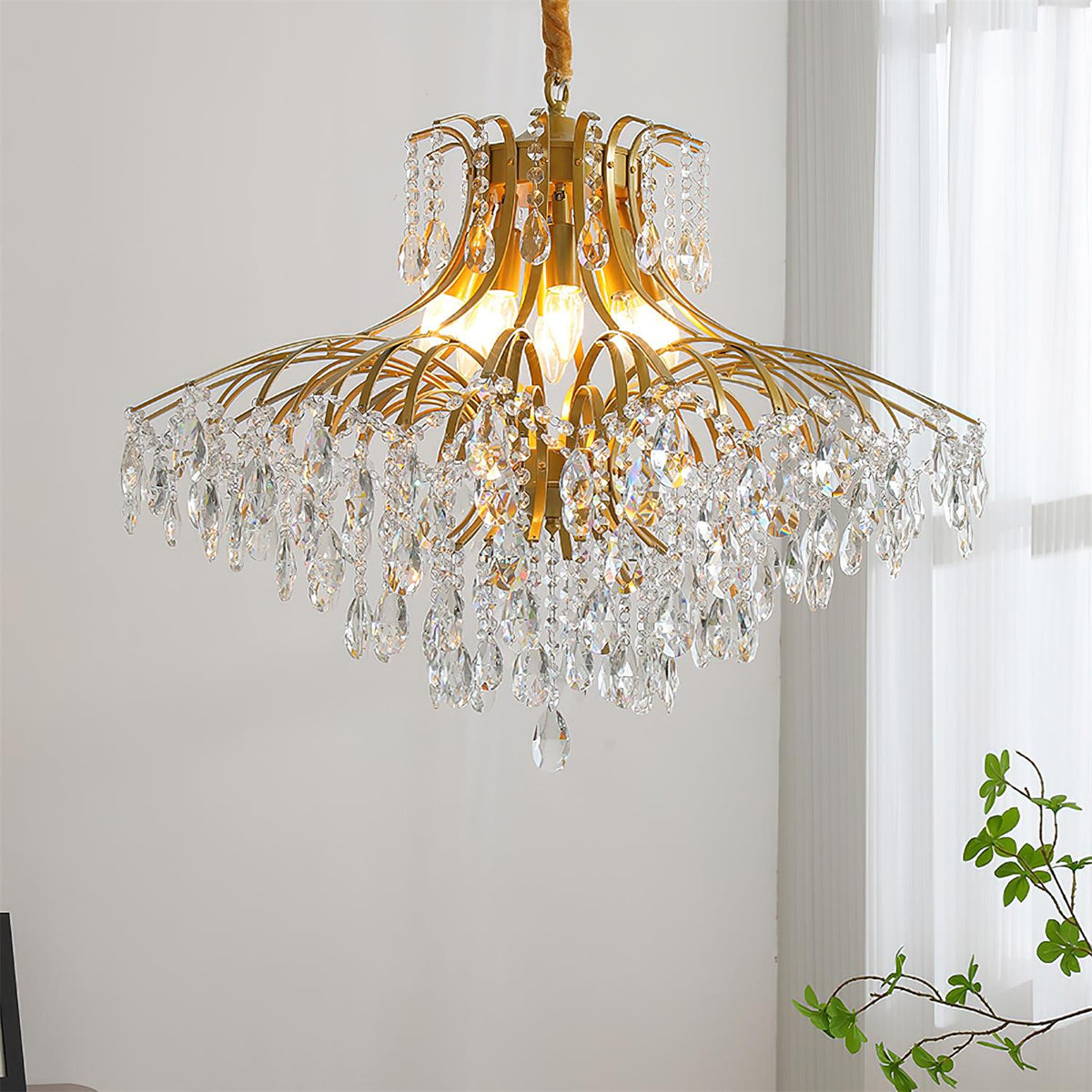 Regal Wisteria Curated K9 Bohemian Crystal Chand – W 78cm x H 60cm  W 30.7 x H 23.6 finish configuration