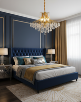 Regal Wisteria Curated K9 Bohemian Crystal Chand warm illuminated room view