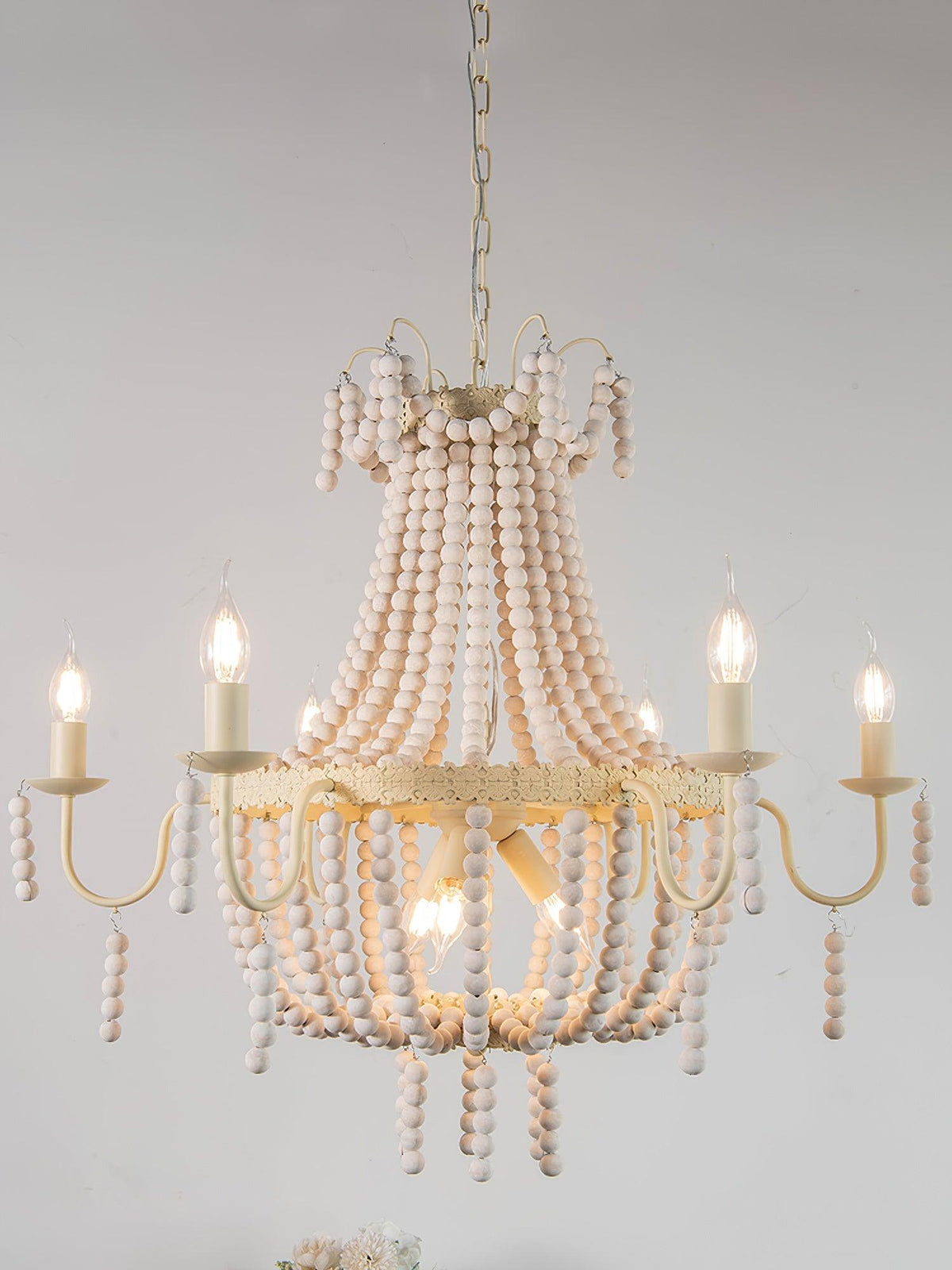 Regas Curated Iron & Glass Chandelier – side angled contour profile