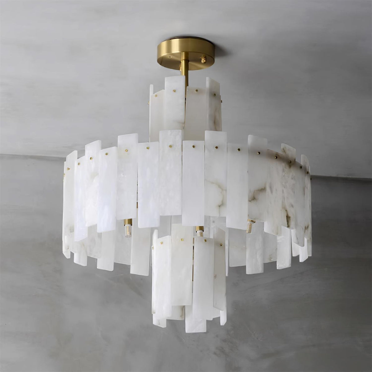 Regina Alabaster Curated Alabaster Chandelier – macro detail view #1