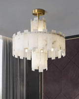 Regina Alabaster Curated Alabaster Chandelier – spatial dining room perspective