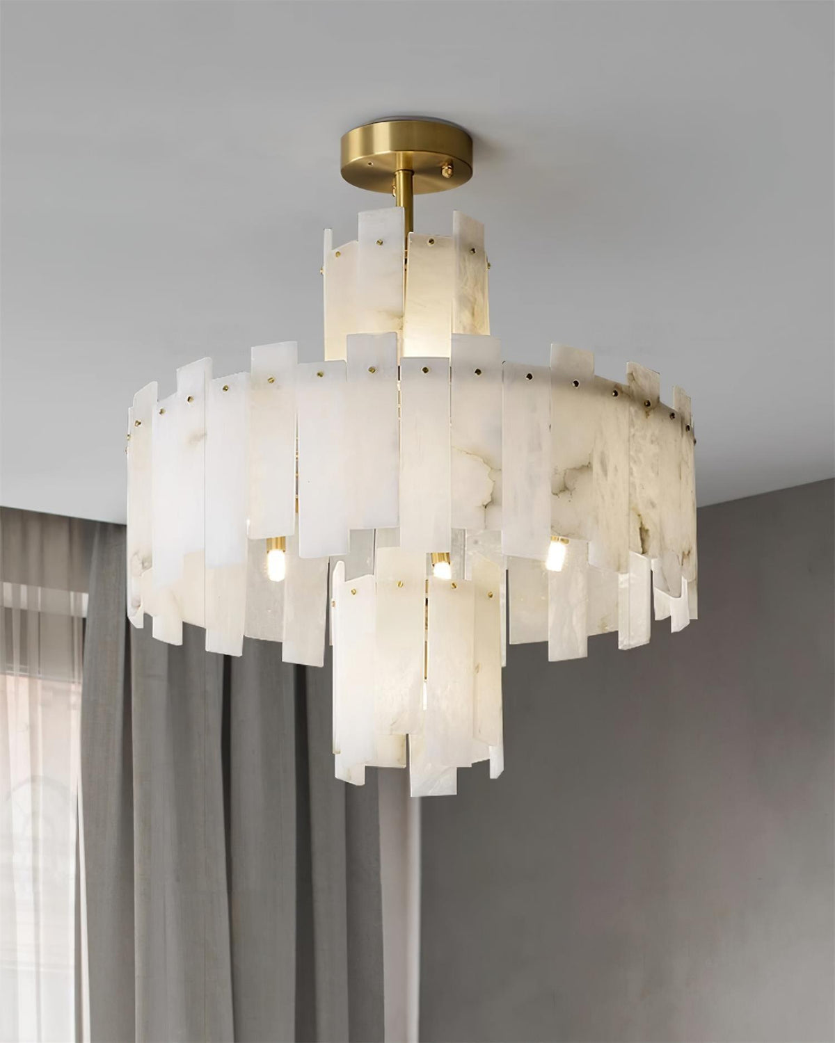 Regina Alabaster Curated Alabaster Chandelier – architectural ceiling profile