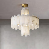 Regina Alabaster Curated Alabaster Chandelier – full fixture elevation view