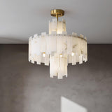 Regina Alabaster Curated Alabaster Chandelier installed in residential dining space