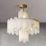 Regina Alabaster Curated Alabaster Chandelier – unlit natural material contrast