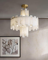 Regina Alabaster Curated Alabaster Chandelier – illuminated warm ambiance setting