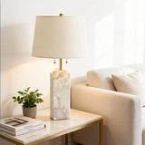 Spanish Alabaster Table Lamp View 3 | Natural Spanish Alabaster Regina Table Lamp | Modern Luxury Lighting | JINSHE | JINSHE