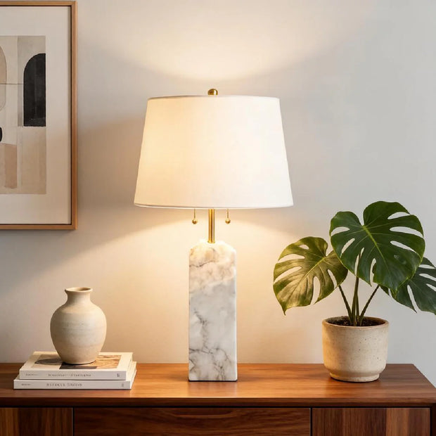 Natural Spanish Alabaster Regina Table Lamp | Modern Luxury Lighting | JINSHE