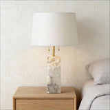 Spanish Alabaster Table Lamp View 4 | Natural Spanish Alabaster Regina Table Lamp | Modern Luxury Lighting | JINSHE | JINSHE