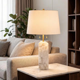 Spanish Alabaster Table Lamp View 8 | Natural Spanish Alabaster Regina Table Lamp | Modern Luxury Lighting | JINSHE | JINSHE
