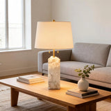 Spanish Alabaster Table Lamp View 9 | Natural Spanish Alabaster Regina Table Lamp | Modern Luxury Lighting | JINSHE | JINSHE