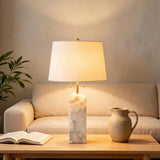Spanish Alabaster Table Lamp View 5 | Natural Spanish Alabaster Regina Table Lamp | Modern Luxury Lighting | JINSHE | JINSHE