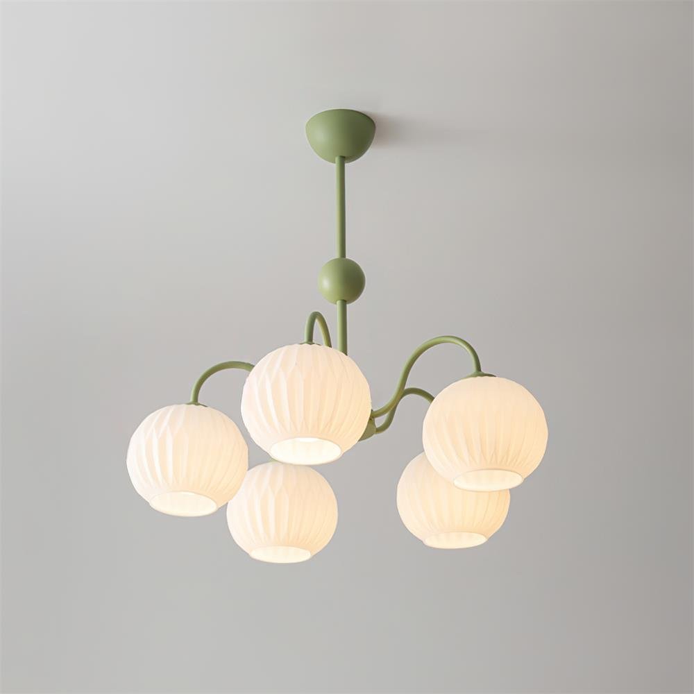 Renee Curated Mouth-Blown Frosted Glass Chandeli – 5 Heads ∅ 25.6 x H 13.7 finish configuration