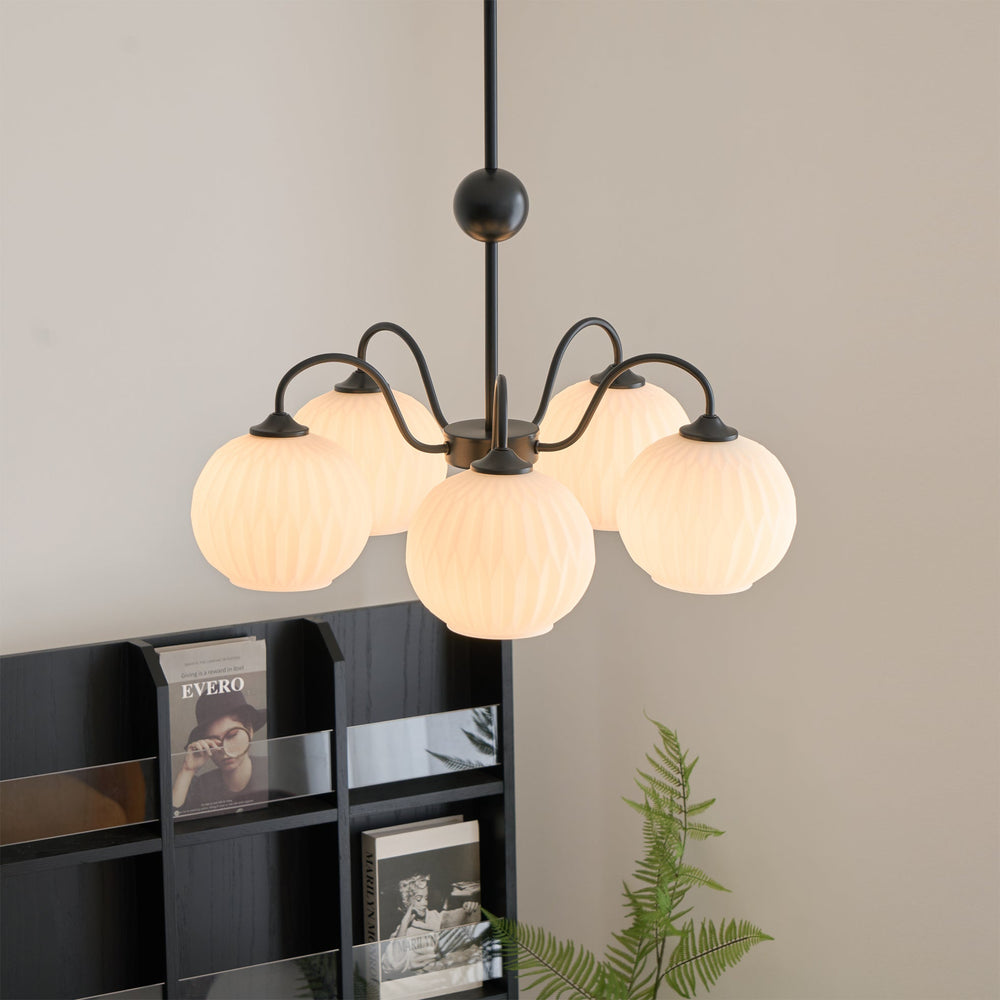 Renee Curated Mouth-Blown Frosted Glass Chandeli