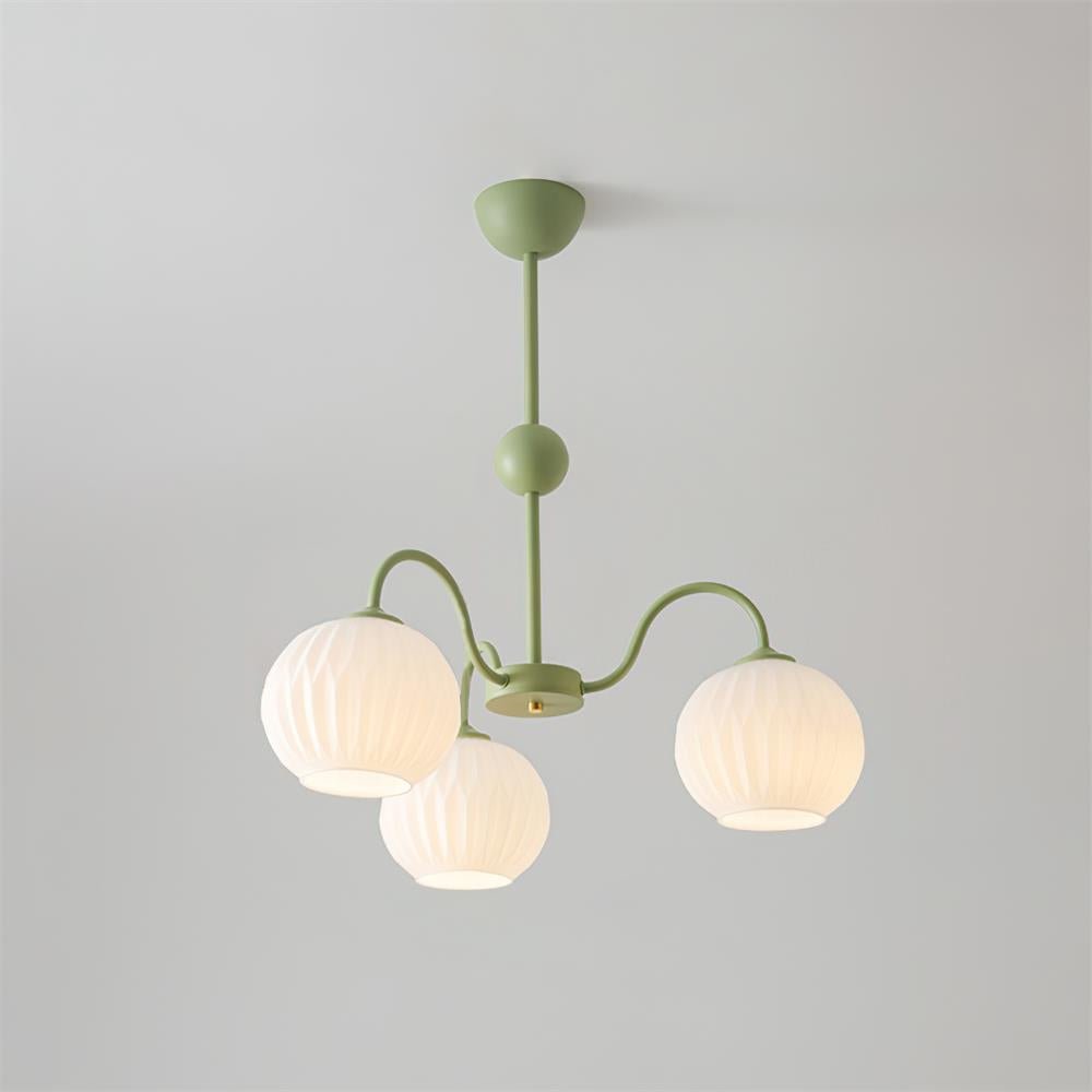 Renee Curated Mouth-Blown Frosted Glass Chandeli – 3 Heads ∅ 25.6 x H 13.7 finish configuration