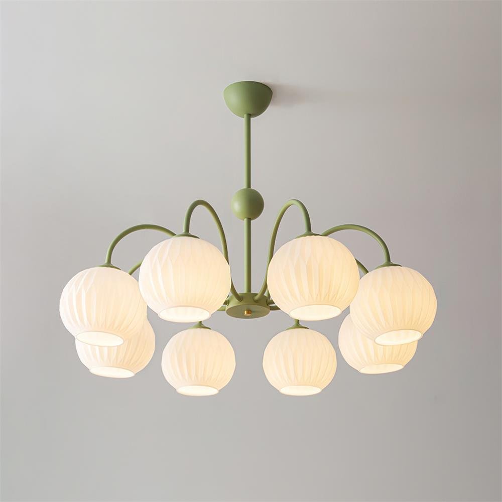 Renee Curated Mouth-Blown Frosted Glass Chandeli – 8 Heads ∅ 33.4 x H 13.7 finish configuration