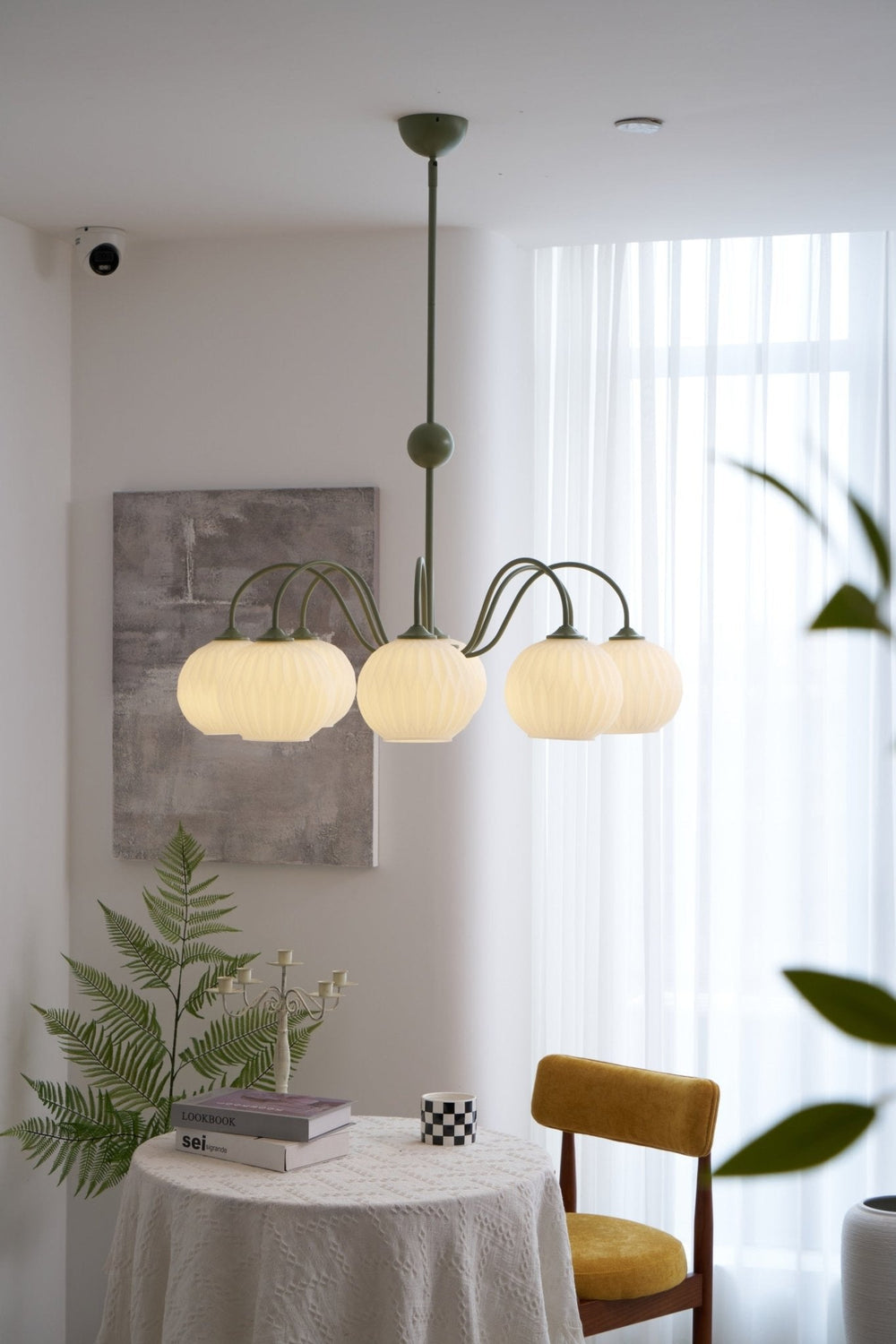 Renee Curated Mouth-Blown Frosted Glass Chandeli