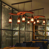 Retro Boat Wood Curated Mouth-Blown Frosted Glas – illuminated warm ambiance setting