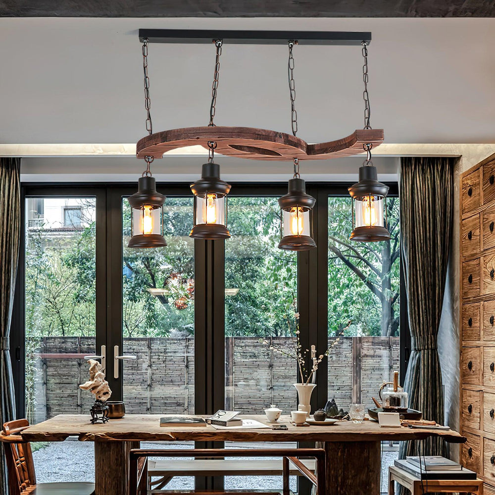Retro Boat Wood Curated Mouth-Blown Frosted Glas