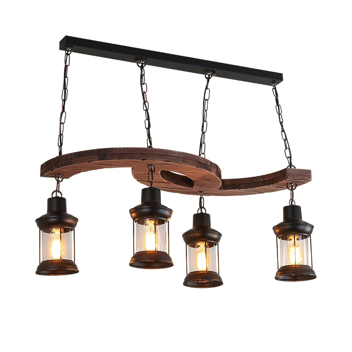Retro Boat Wood Curated Mouth-Blown Frosted Glas – side angled contour profile