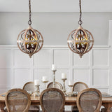 Retro Globe Weathered Curated K9 Bohemian Crysta installed in residential dining space