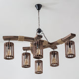 Retro Solid Wood Curated Solid Hardwood Chandeli – side angled contour profile