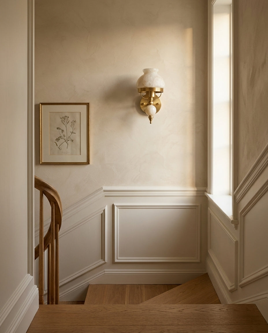 Retro Yuna Alabaster Curated Alabaster Wall Scon – architectural ceiling profile