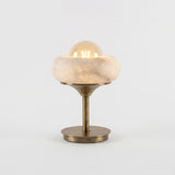 Retrovia Alabaster Curated Alabaster Table Lamp – spatial dining room perspective