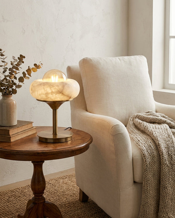 Retrovia Alabaster Curated Alabaster Table Lamp