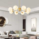 Ribbed Glass Ball Curated Mouth-Blown Frosted Gl – full fixture elevation view