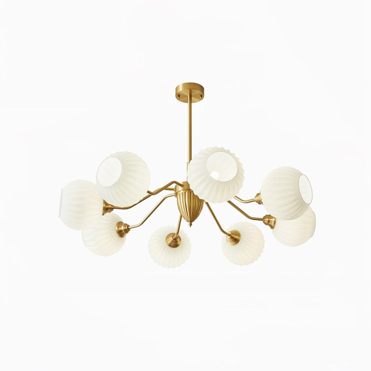Ribbed Glass Ball Curated Mouth-Blown Frosted Gl – 8 Heads ∅ 39.4 x H 9.8  Dia 100cm x H 25 finish configuration