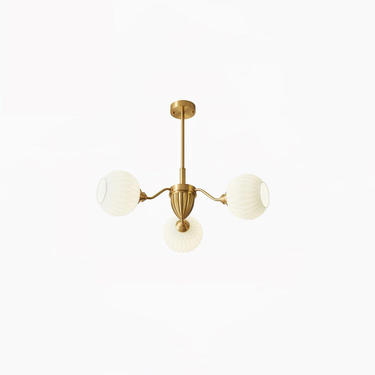Ribbed Glass Ball Curated Mouth-Blown Frosted Gl – 3 Heads ∅ 31.5 x H 9.8  Dia 80cm x H 25c finish configuration