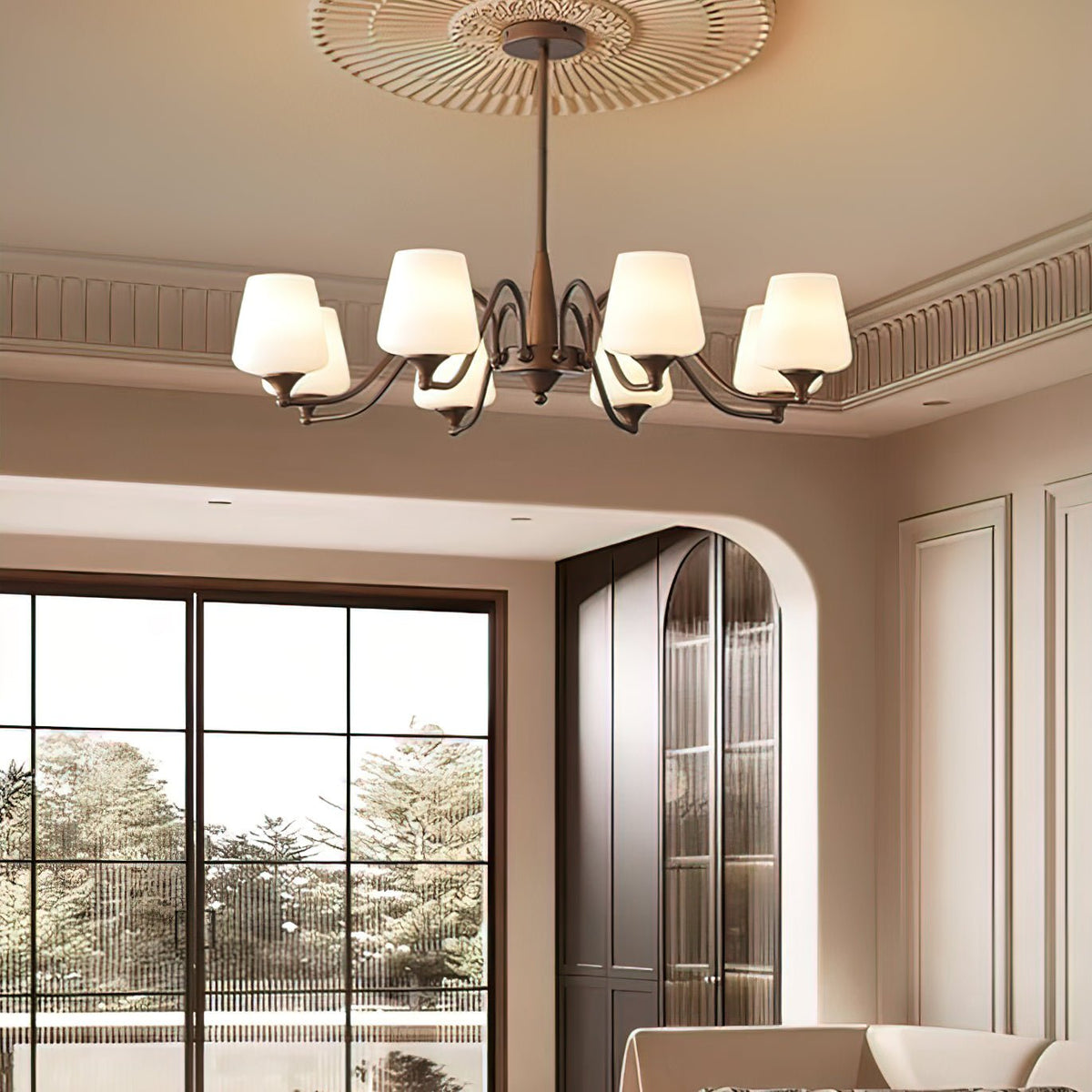Modern Ridge Chandelier – Ambient Illumination in Luxury Interior Setting View 9