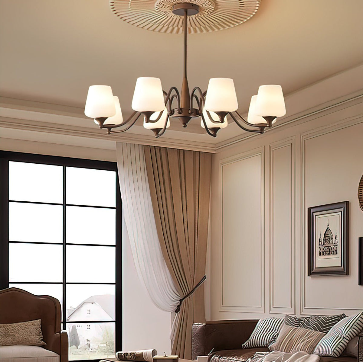 Modern Ridge Chandelier – Ambient Illumination in Luxury Interior Setting View 10