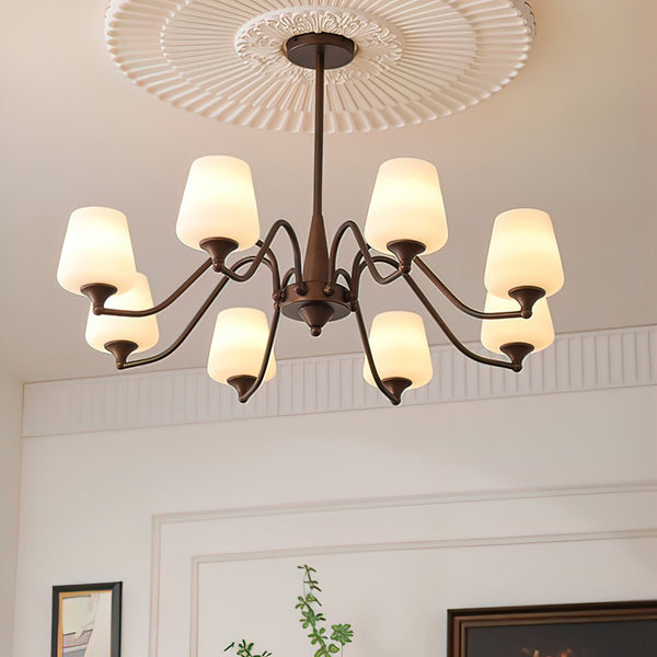 Ridge Curated Mouth-Blown Frosted Glass Chandeli