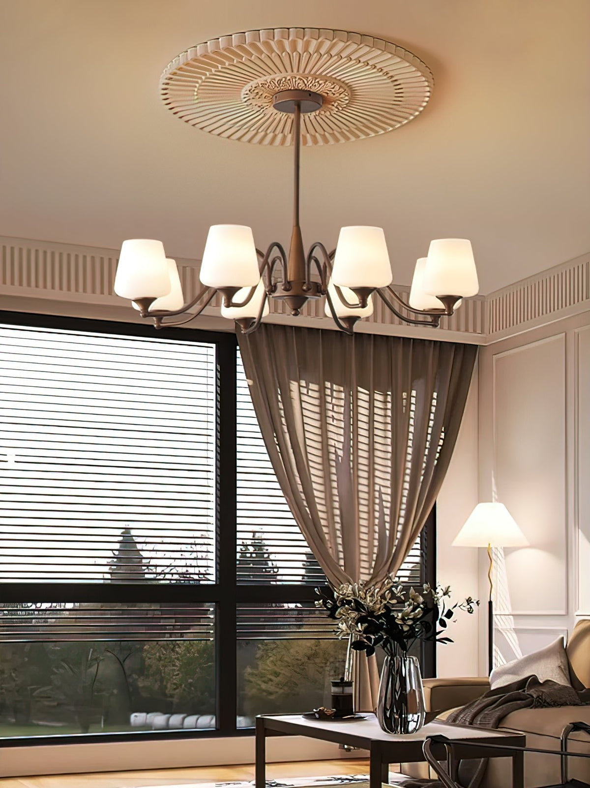 Modern Ridge Chandelier – Ambient Illumination in Luxury Interior Setting View 4