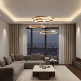 Ring LED Curated Optical Acrylic Chandelier – dimensional scale reference