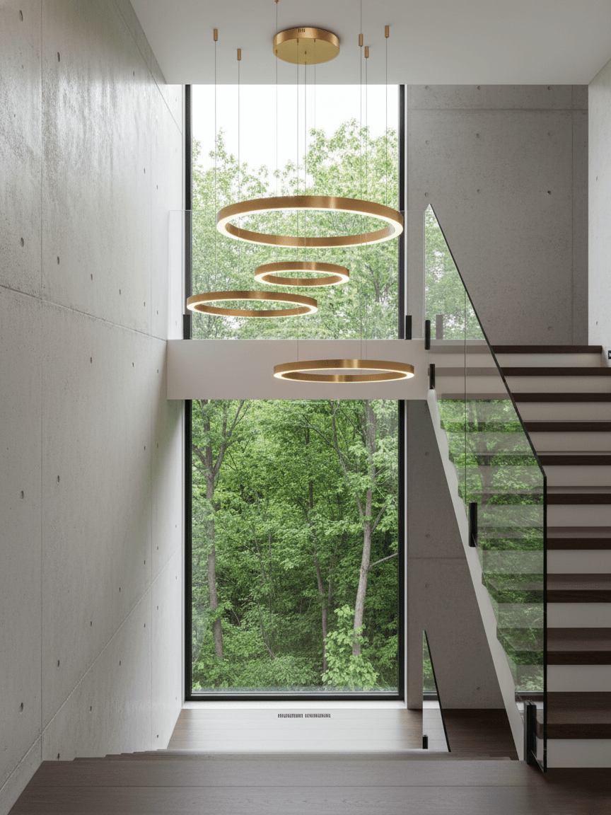 Ring LED Curated Optical Acrylic Chandelier – structural canopy joint detail