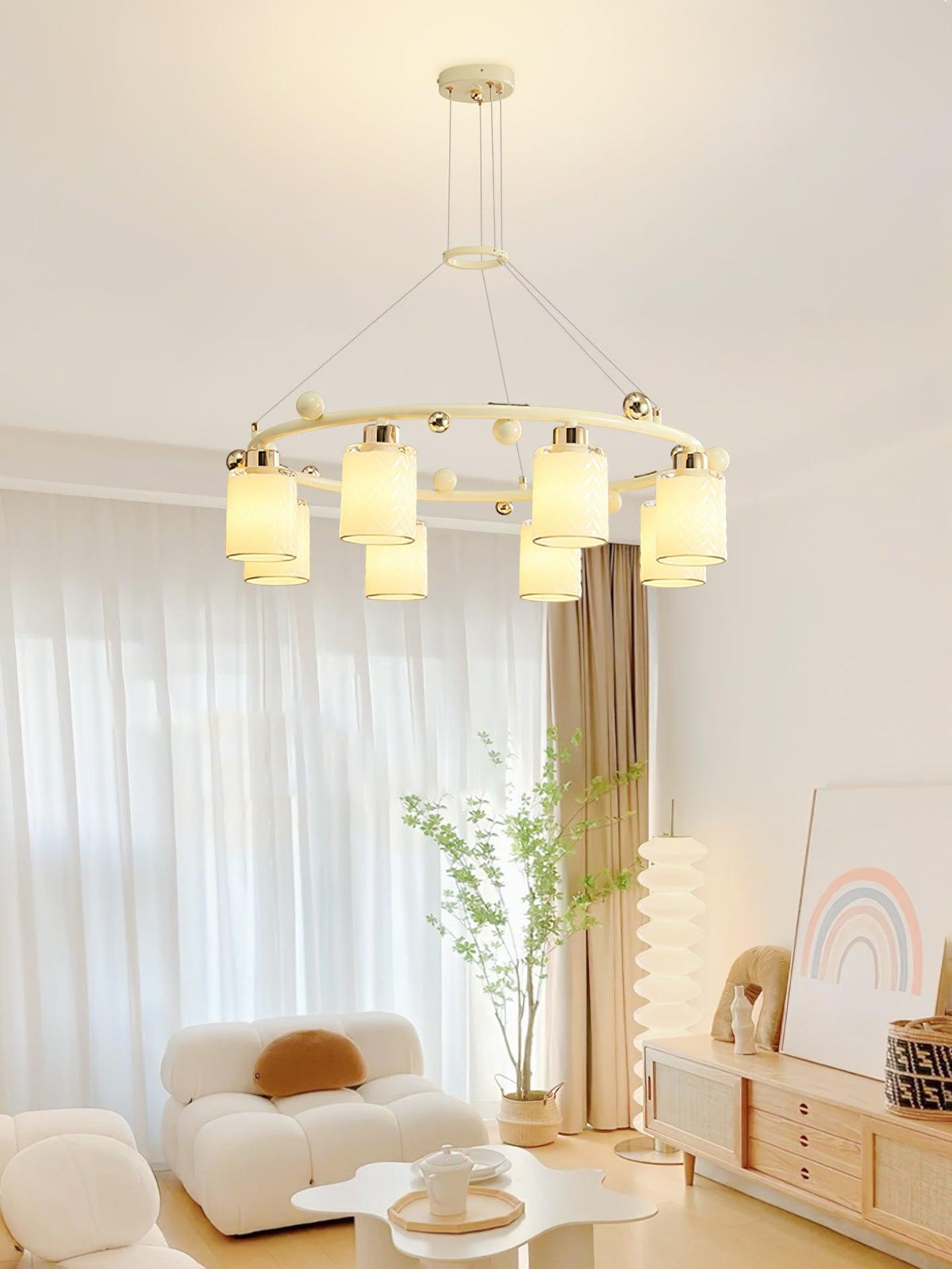 Ring Glass Cup Curated Mouth-Blown Frosted Glass – illuminated warm ambiance setting