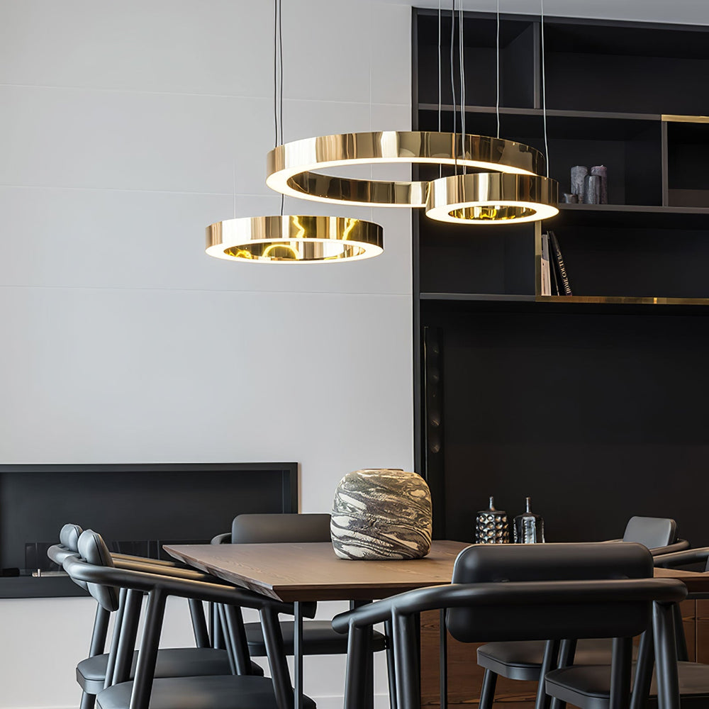 Ring LED Curated Optical Acrylic Chandelier
