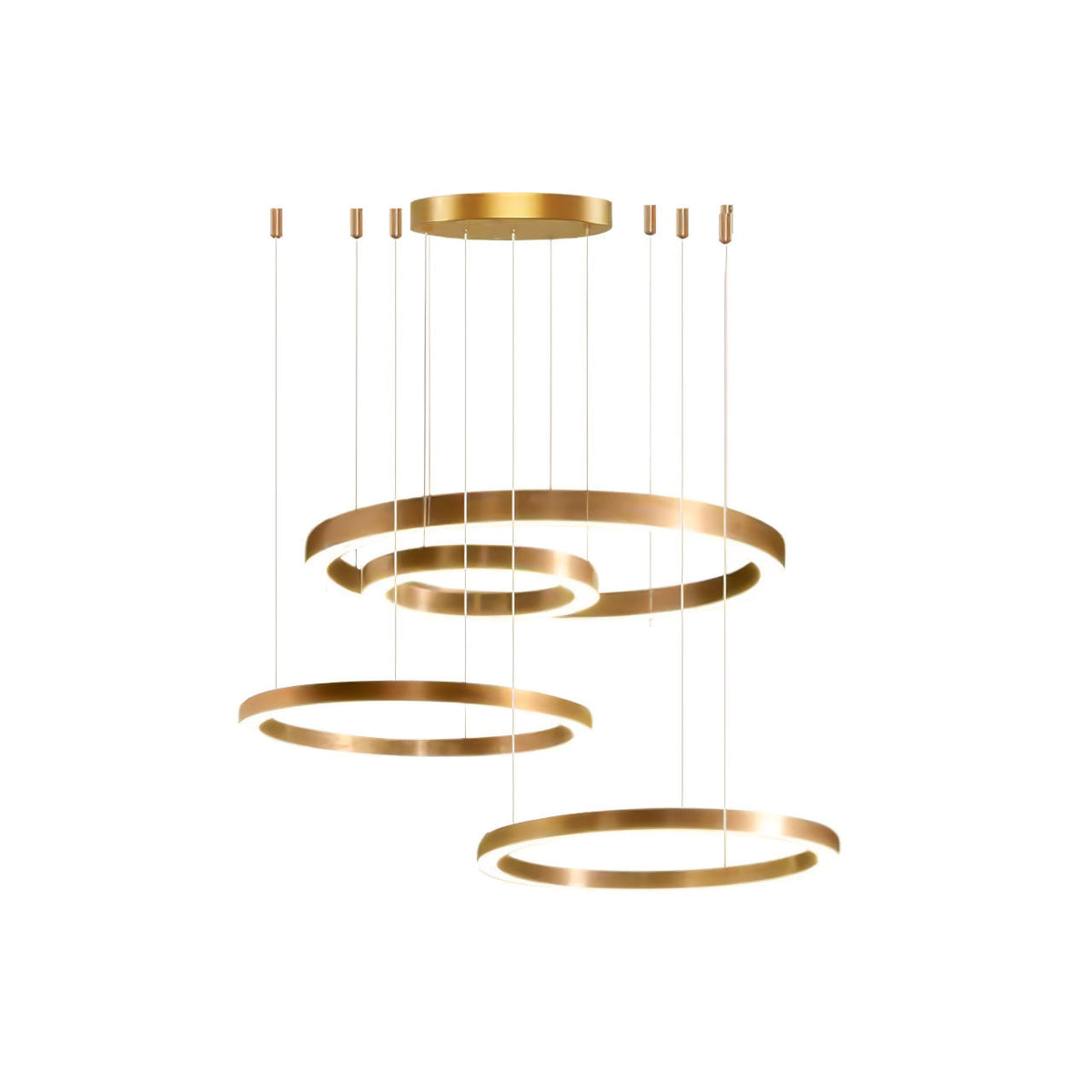 Ring LED Curated Optical Acrylic Chandelier – side angled contour profile #1