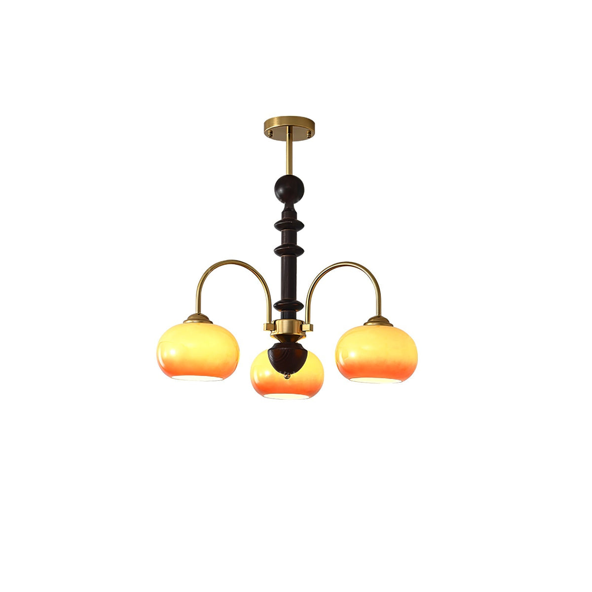 Ripe Persimmon Curated Mouth-Blown Frosted Glass – 3 heads ∅ 27.6 x H 23.6 finish configuration