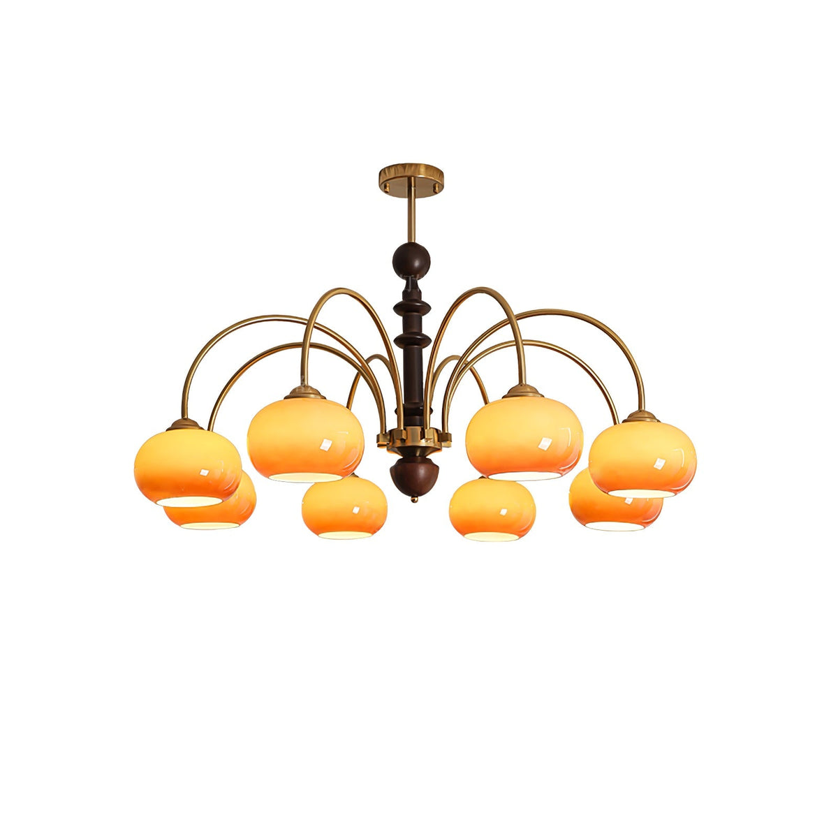 Ripe Persimmon Curated Mouth-Blown Frosted Glass – 8 heads ∅ 43.3 x H 23.6 finish configuration