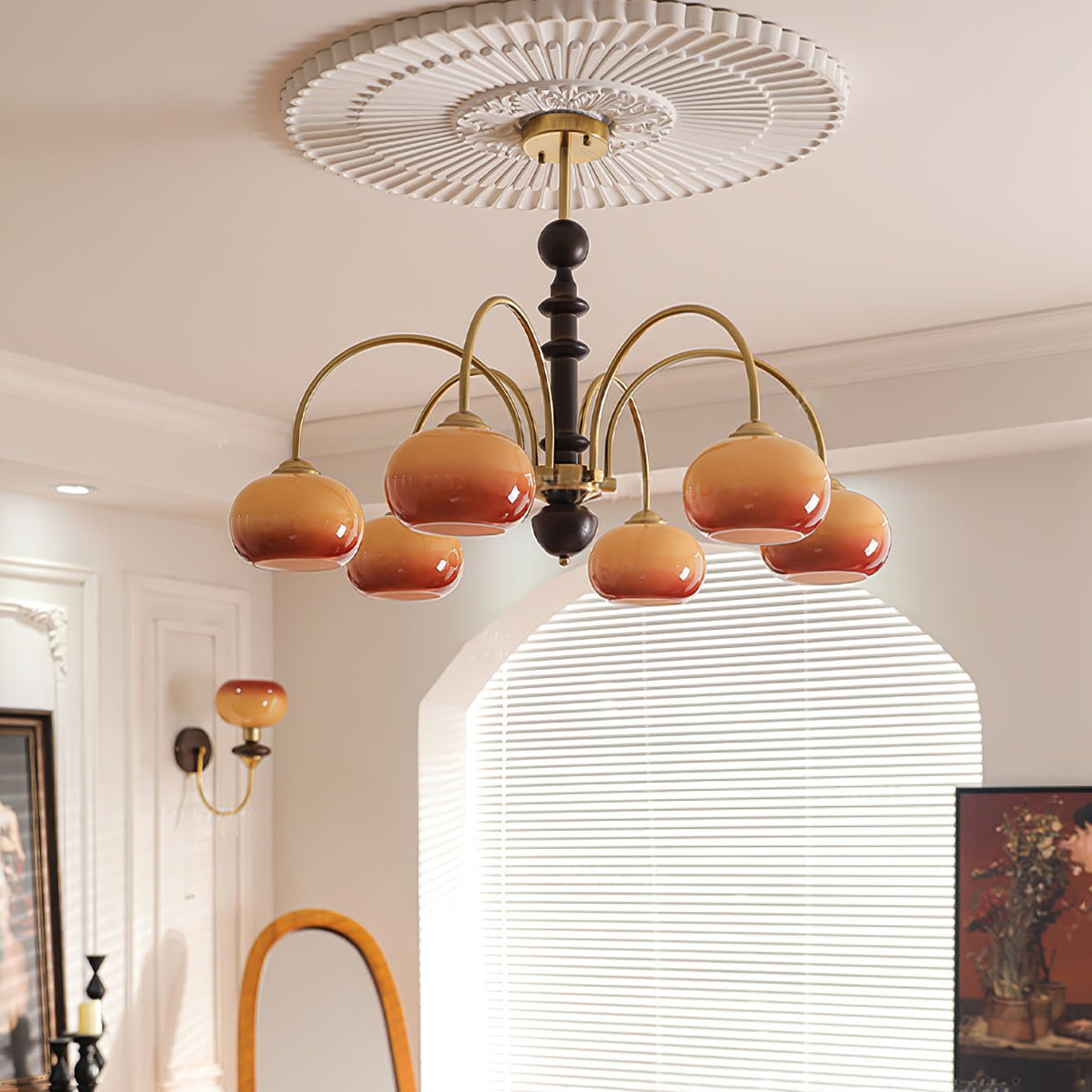 Mouth-Blown Frosted Glass craftsmanship detail on Ripe Persimmon Curated Mouth-Blown Frosted Glass