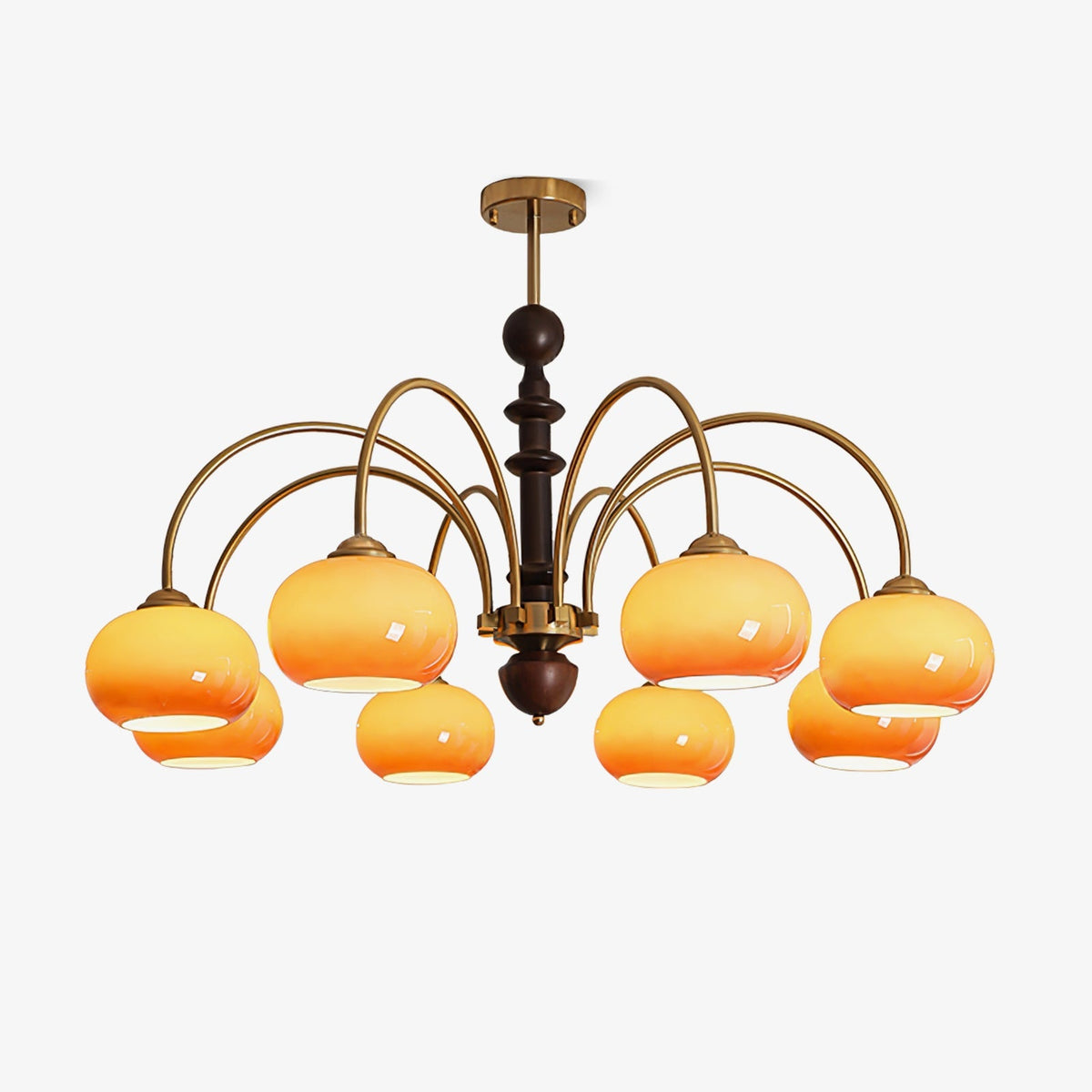 Ripe Persimmon Curated Mouth-Blown Frosted Glass – Mouth-Blown Frosted Glass Chandelier