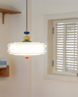 Rivolo Orbit Curated Mouth-Blown Frosted Glass P warm illuminated room view