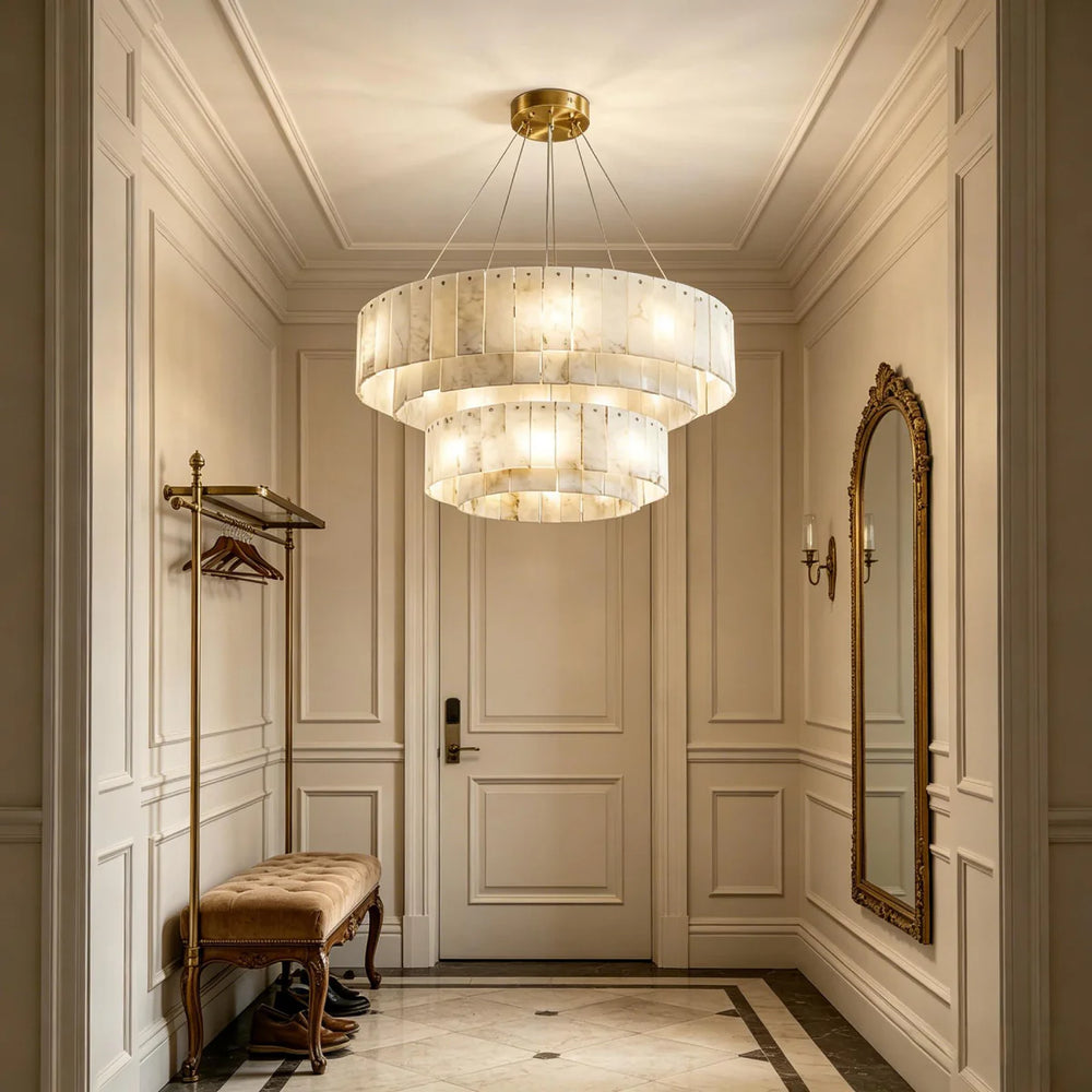 Rock Alabaster Curated Alabaster Chandelier