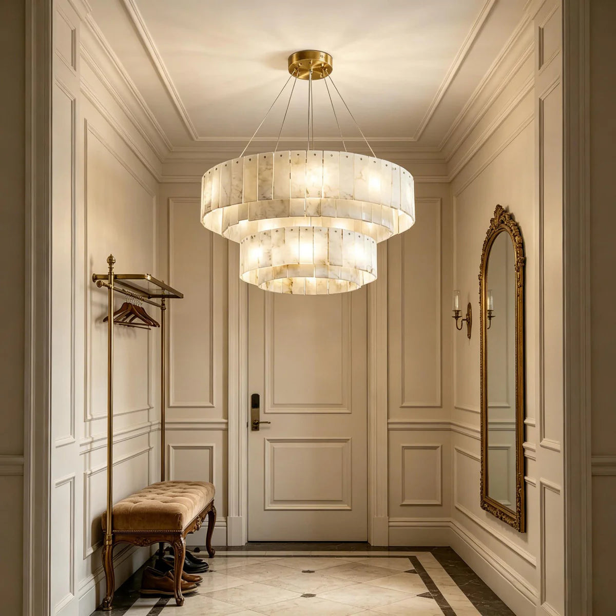 Spanish Alabaster Chandelier View 3 | Rock Chandelier | Spanish Alabaster | JINSHE | JINSHE