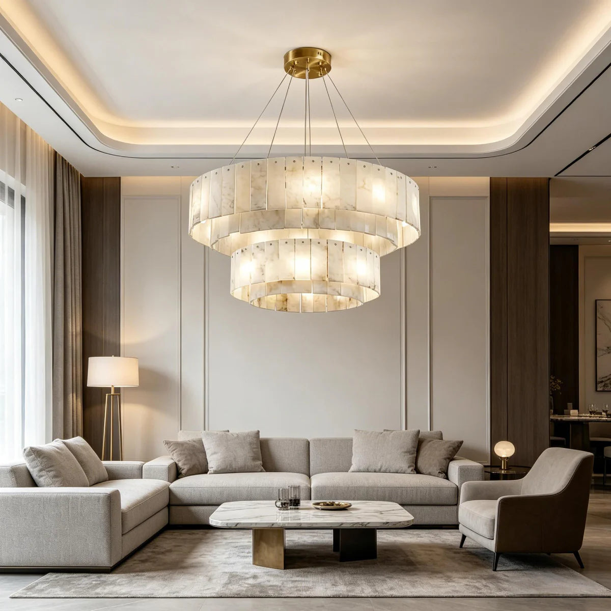 Spanish Alabaster Chandelier View 10 | Rock Chandelier | Spanish Alabaster | JINSHE | JINSHE